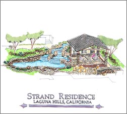 Landscape Conceptual Drawing, Laguna Hills Residence